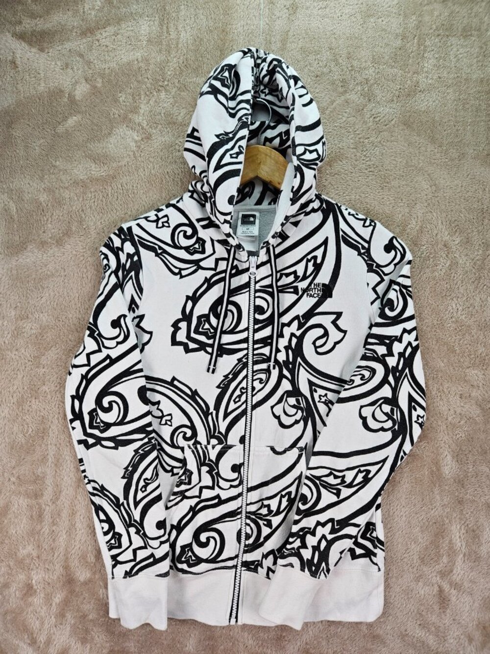 The North Face Full-zip Hoodie Sweatshirt All-over Paisley Women's Size S